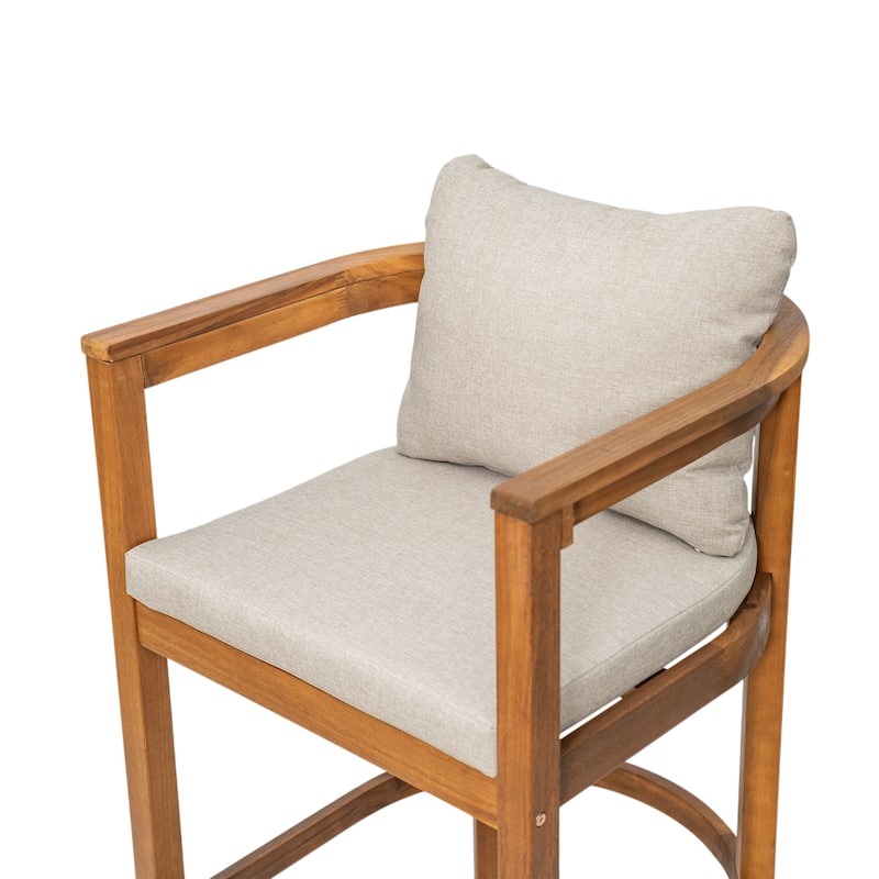 Christopher Knight Home - Lyona Acacia Wood Outdoor Bar Stool (Set of 2)
