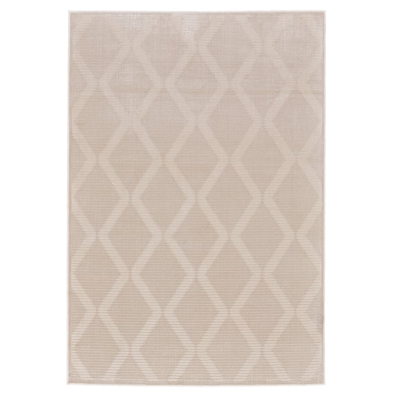Feizy FZRG89890 Sadler 1-3/4' x 2-3/4' Trellis Rectangular Throw Rug - Powder Creme