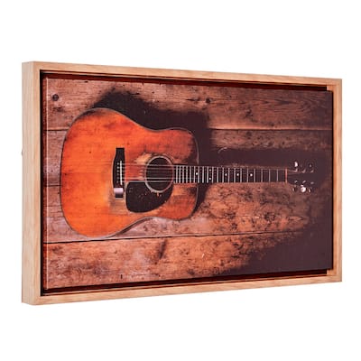 American Art Decor Grand Ole Opry Guitar Canvas with L Frame - 22" x 12"