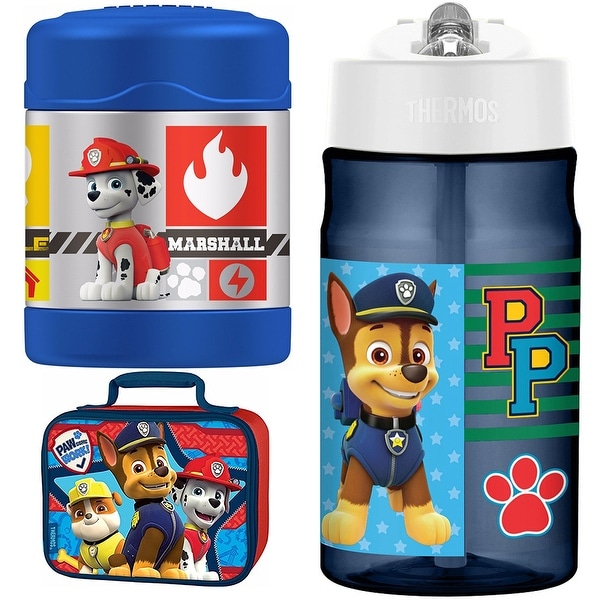 Thermos Funtainer 10 oz Food Jar, 12 oz Hydration Bottle Lunch Kit - Paw Patrol - Blue