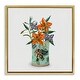 preview thumbnail 17 of 34, Stupell Lilies In Retro Tin Framed Floater Canvas Wall Art, Design By Val Rhodes Gold - 18 x 18