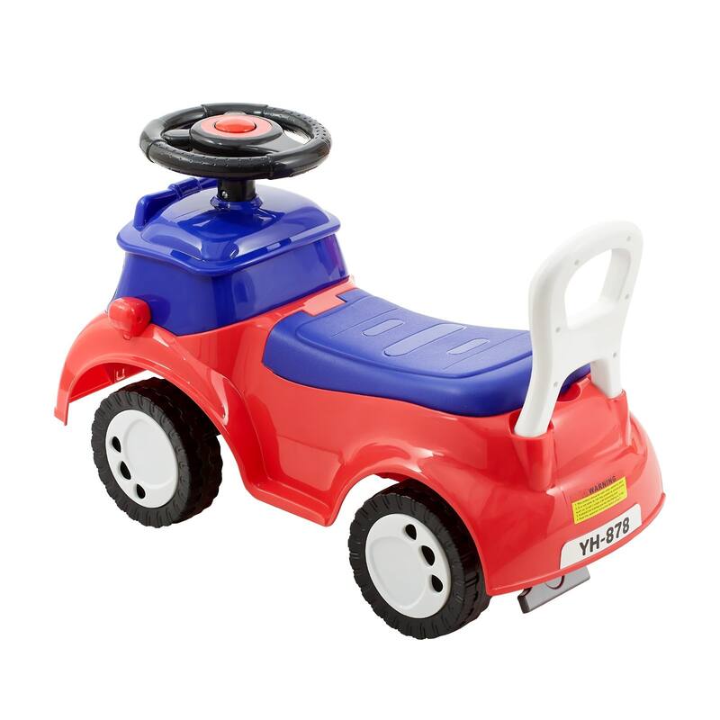 Kids Ride-On Toy with Music and Storage, 55 lbs Capacity - 24.4 x 10.8 x 15.6 in