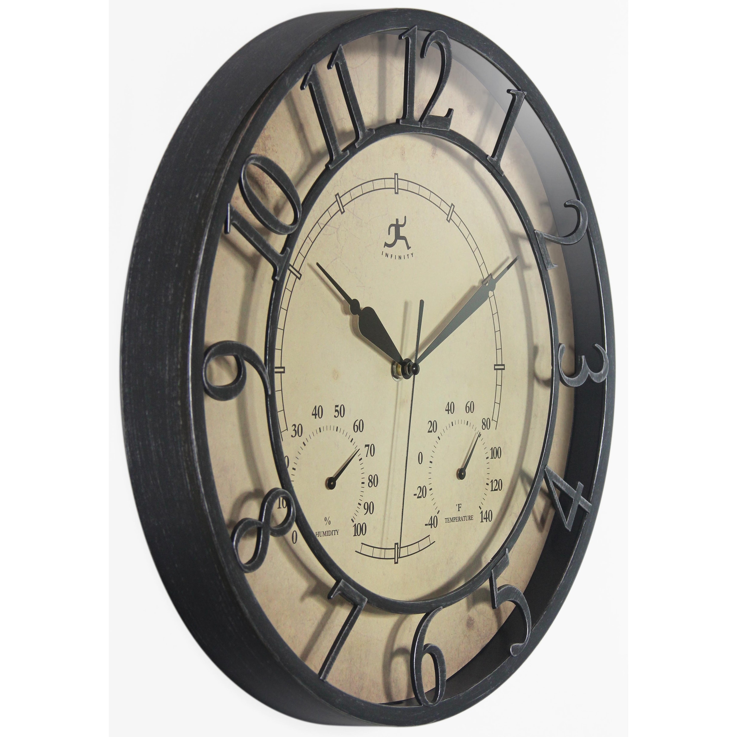 Beauregard Indoor/Outdoor Double Sided Clock & Thermometer