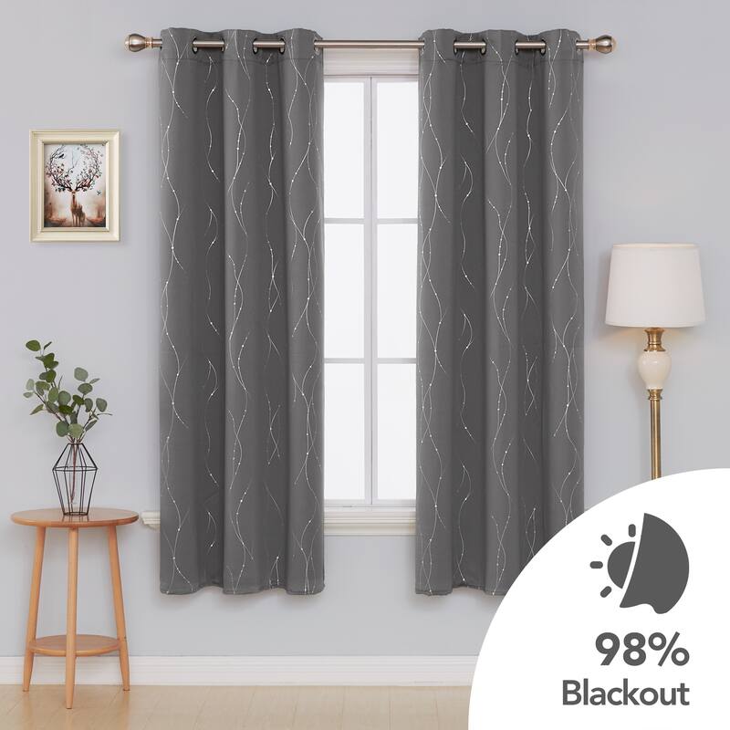 Deconovo Wave Line with Dots 42 Width Curtains Pair(2 Panel)