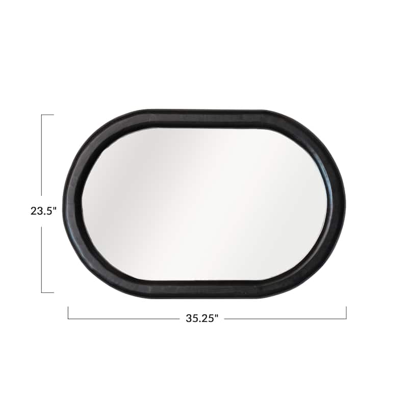 Mango Wood Framed Wall Mirror - 23.5"L x 1.5"W x 35.3"H