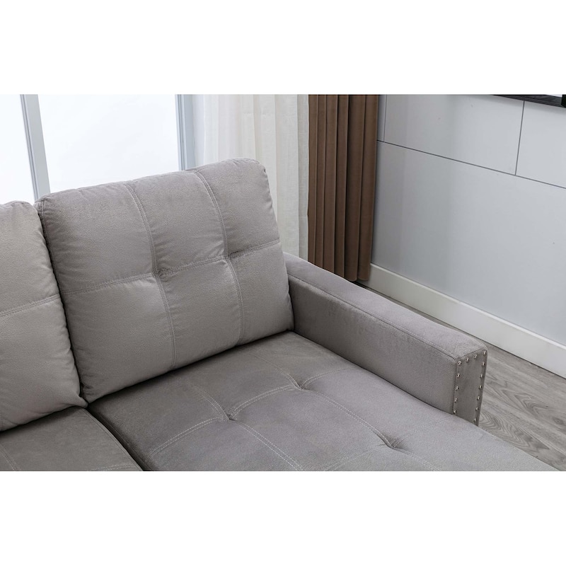 Classic and Cozy L-shape Pull-out Sleeper Sectional Sofa