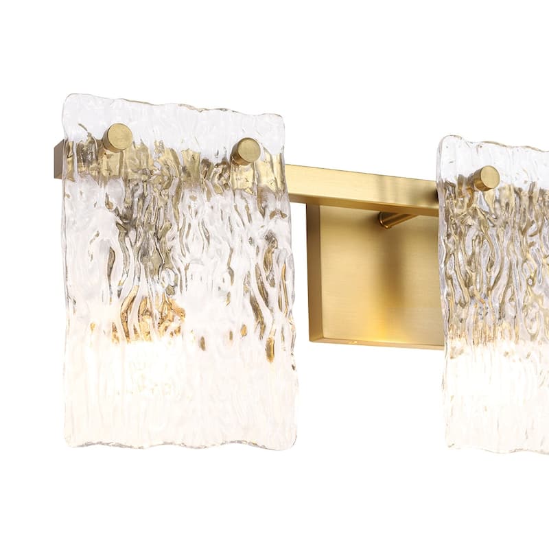 Modern 3-Light Rippled Glass Linear Bathroom Vanity Wall Lamp