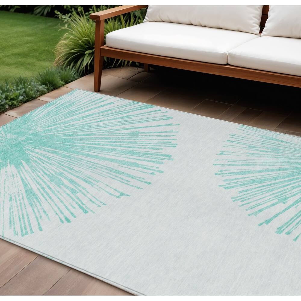 HomeRoots Abstract Transitional Rectangle Outdoor Rug