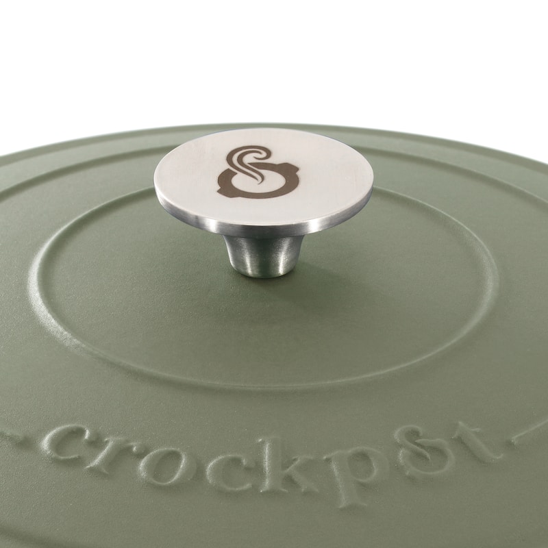 Craftsman 7 Quart Round Enameled Cast Iron Dutch Oven in Matte Green