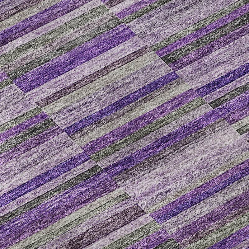 Premium Washable Super Soft Geo Stripe Mayfield Rug
