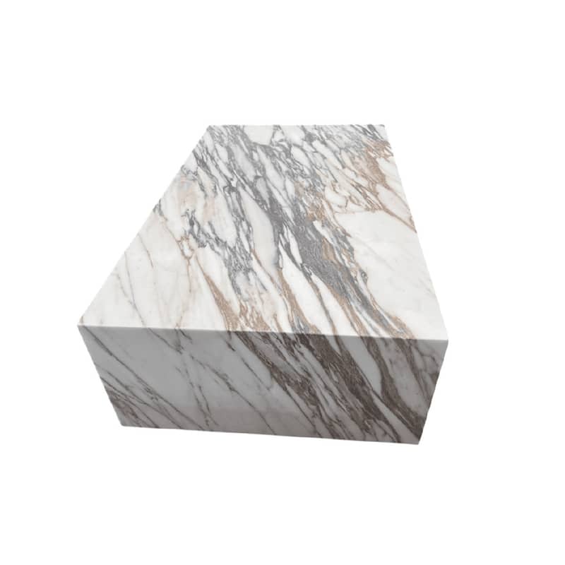BETACH Genuine Marble Block Coffee Table - Arabescato Marble