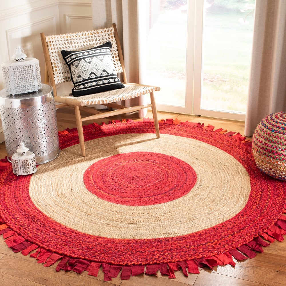 SAFAVIEH Handmade Cape Cod Wobke Jute Rug with Fringe