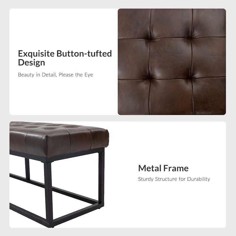 Alicia Classic Genuine Leather Durable Easy Suitable Bedroom Bench by HULALA HOME