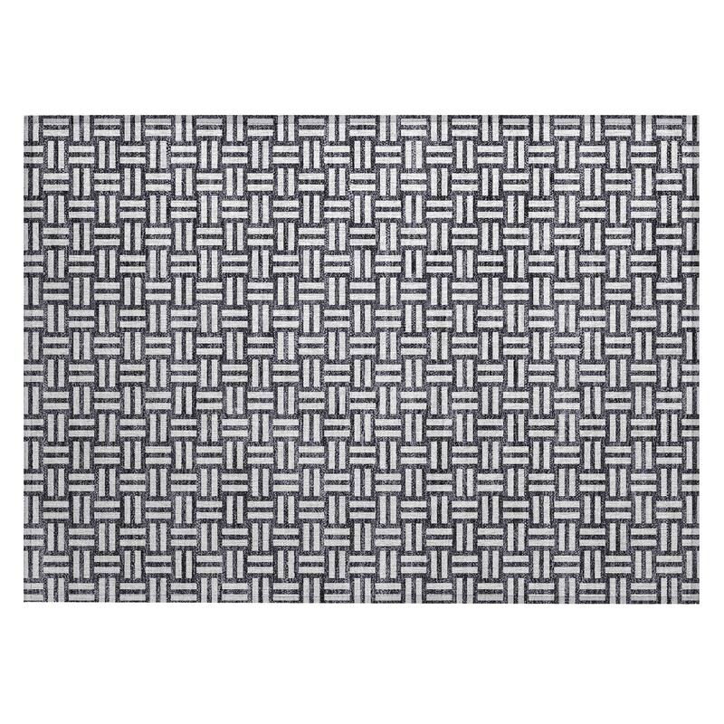 Machine Washable Indoor/ Outdoor Chantille Contempory Crosshatch Rug