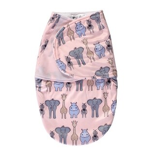 Hudson Baby Infant Girl Plush Swaddle Wrap, Pink Safari, 0-3 Months - Pink Safari - 0-3 Months