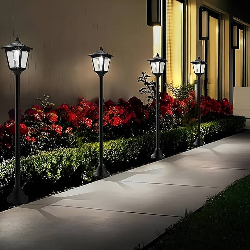 40" Solar Lamp Post Lights 2-Pack Outdoor IP65 LED with Dusk to Dawn Sensor for Driveway Garden - 40''
