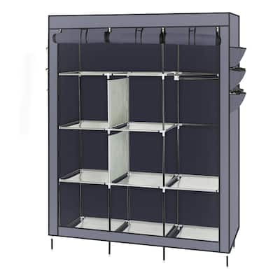 Fabric High-leg Steel 69-inch Wardrobe