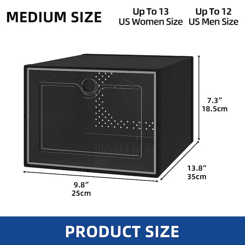 Moasis XXL 20 Pack Shoe Storage Boxes Clear Plastic Stackable Shoe Organizer