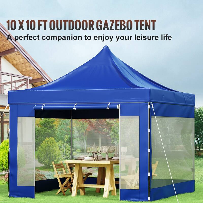 PVC Outdoor Patio Gazebo Tent with Sidewalls and Roller Bag
