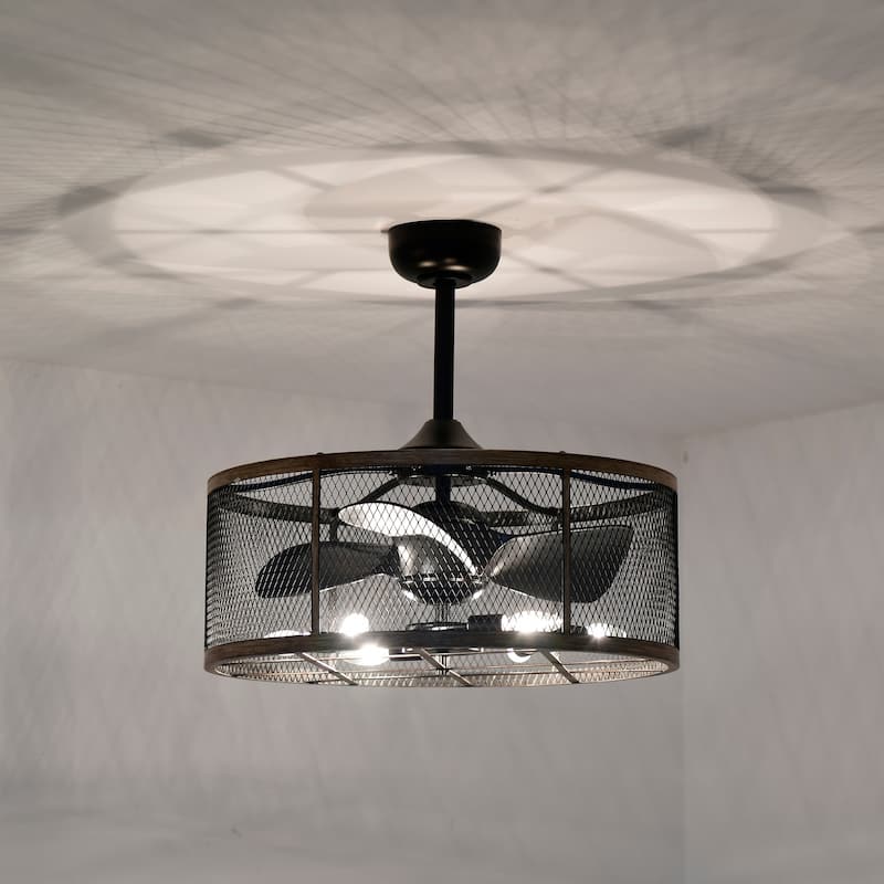 24-inch 6 Lights 3 Blades Lighted Ceiling Fan with Remote