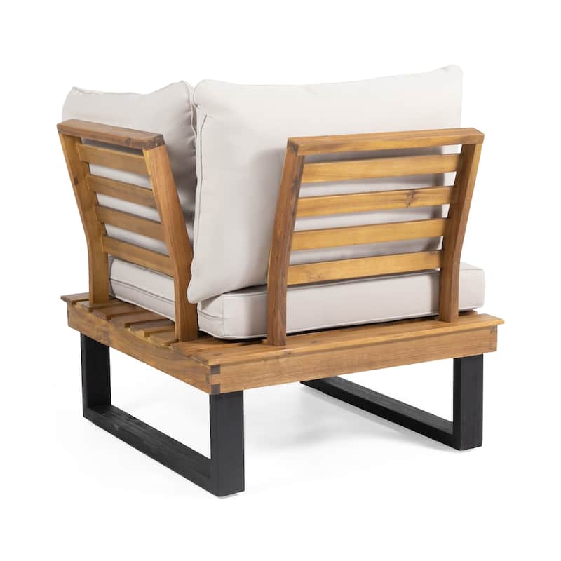 Set of 2 Space-Saving Corner Chair & Coffee Table Set for Patios, Balconies & Gardens