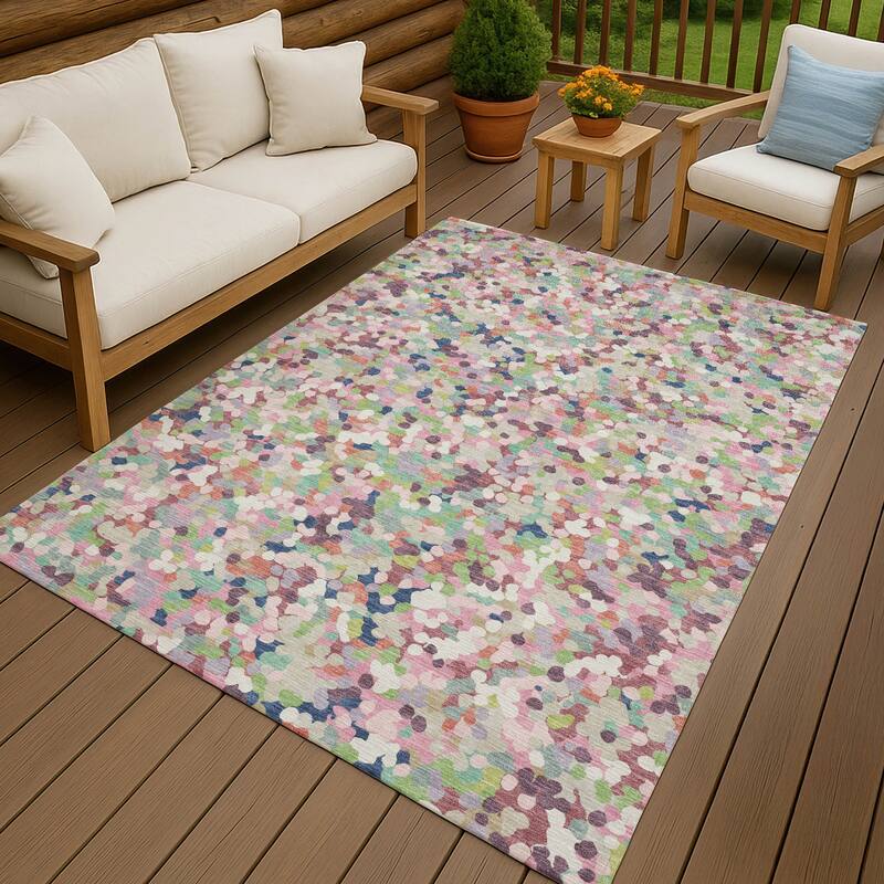 Machine Washable Indoor/ Outdoor Contemporary Halia Chantille Rug