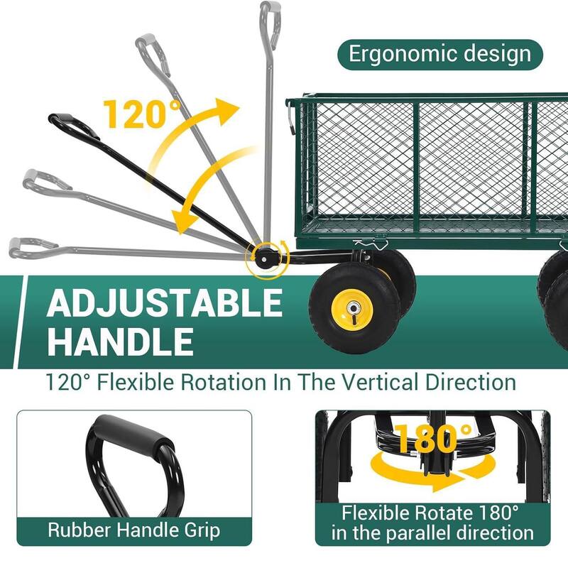 1100 Lbs Capacity Garden Wagon Carts on Wheels for Lawn Garden Yard