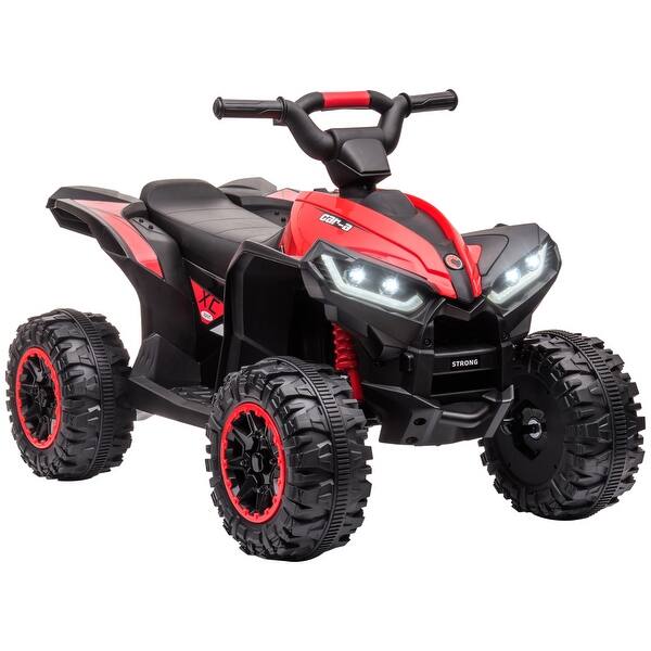 slide 2 of 5, Rugged 12V Kids Ride-On ATV with Sound Effects, Lights, AUX Port for Music Red
