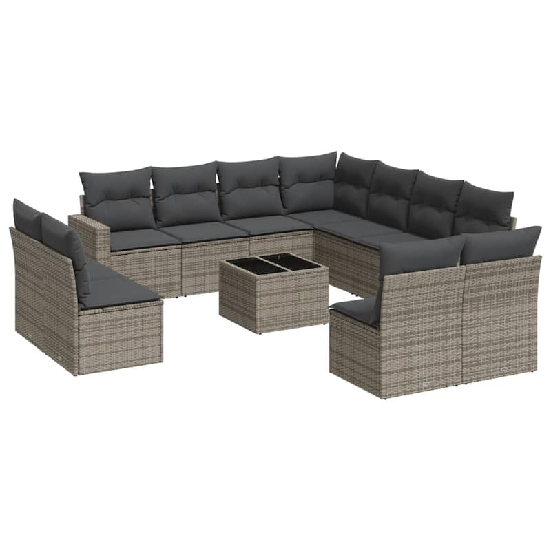 vidaXL Garden Sofa Set Gray PE rattan Large Modular Garden Sofa Set - 21.7 x 21.7 x 14.6