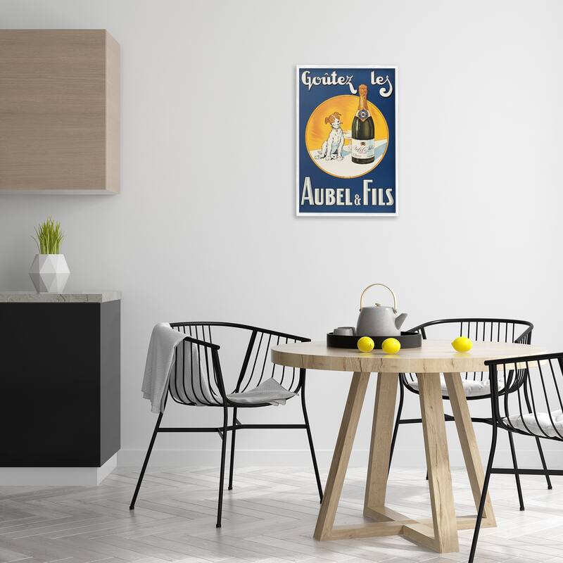 Stupell Dog & Wine Advertisement Framed Giclee Art Design By Marcus Jules
