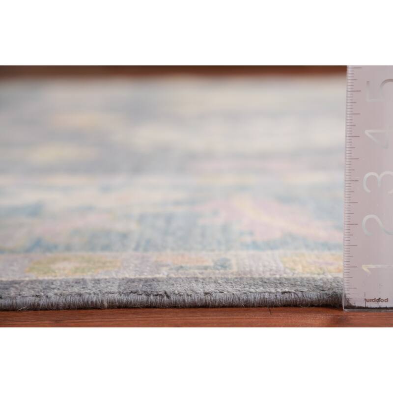 Hand Knotted Oriental 100% Wool Carpet Transitional All-Over Navy Blue & Blues Oushak Area Rug - 10' 0'' X 8' 2''