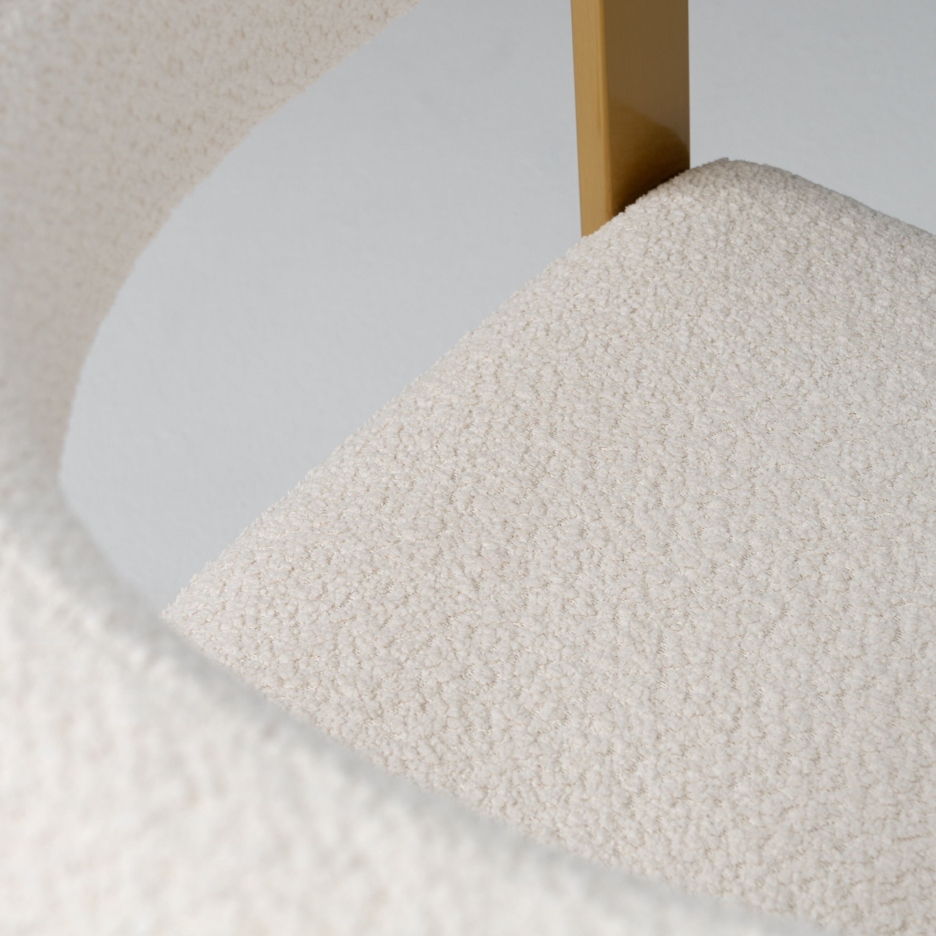Modrest Pontiac Beige Sherpa & Gold Dining Chair
