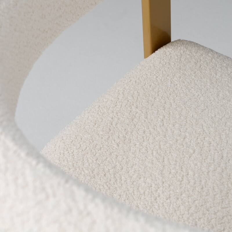 Modrest Pontiac Modern Beige Sherpa & Gold Dining Chair