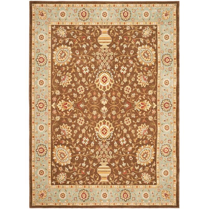 SAFAVIEH Tuscany Minna Traditional Oriental Wool Rug - 8' x 11'2" - Brown/Light Blue
