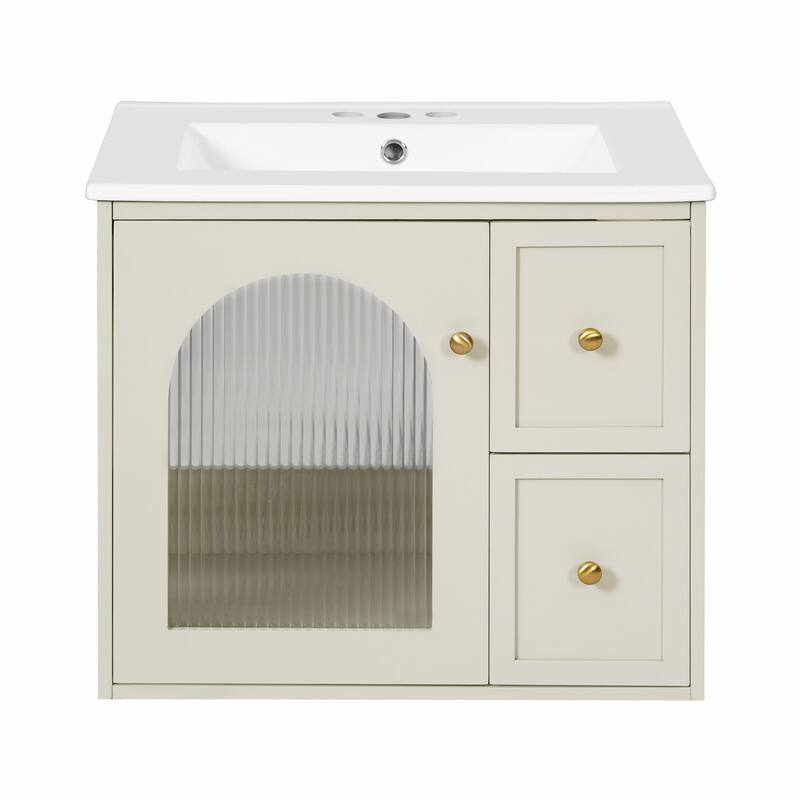 24" Bathroom Vanity Set Wall Mounted for Small Space