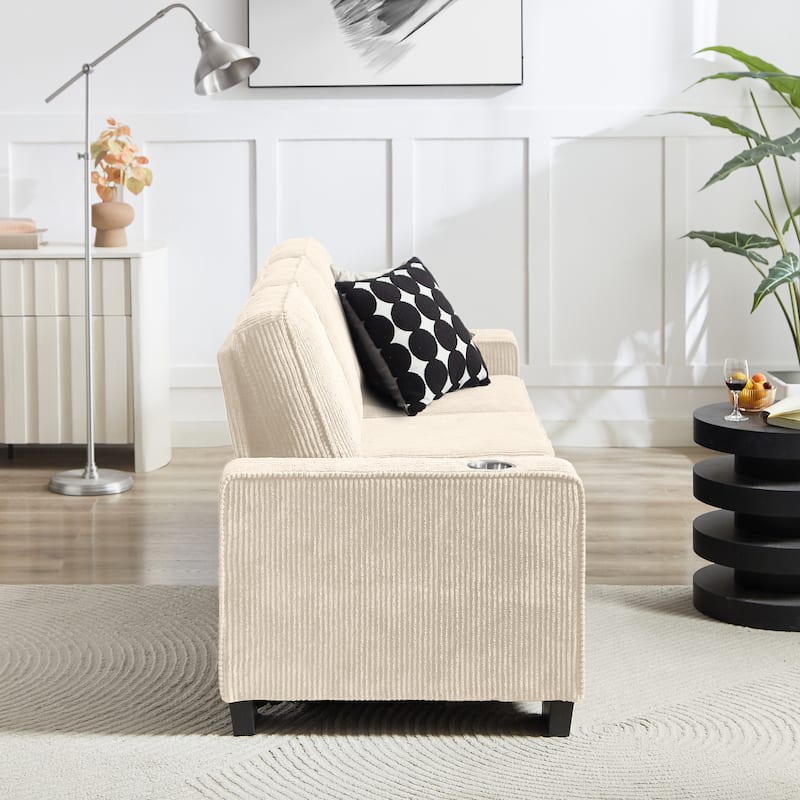 Modular Sectional Sofa, 102 Inch L Shaped Couch Set, 3-Seater Comfy Cloud Couches with Movable Ottoman, DIY Combination