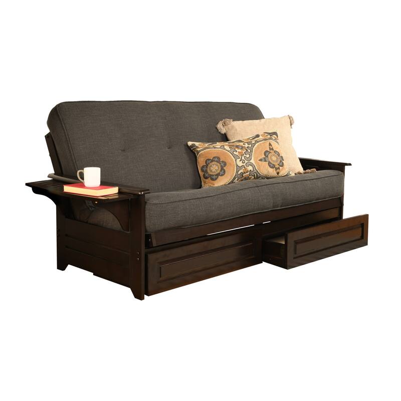 Porch & Den DeSoto Espresso Full-size Futon Set with Innerspring Mattress