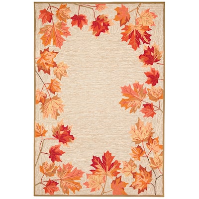 Liora Manne Ravella Falling Leaves Border Indoor/Outdoor Rug