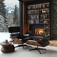 preview thumbnail 22 of 26, Genuine Leather Accent Lounge Chair and Ottoman Walnut Wood