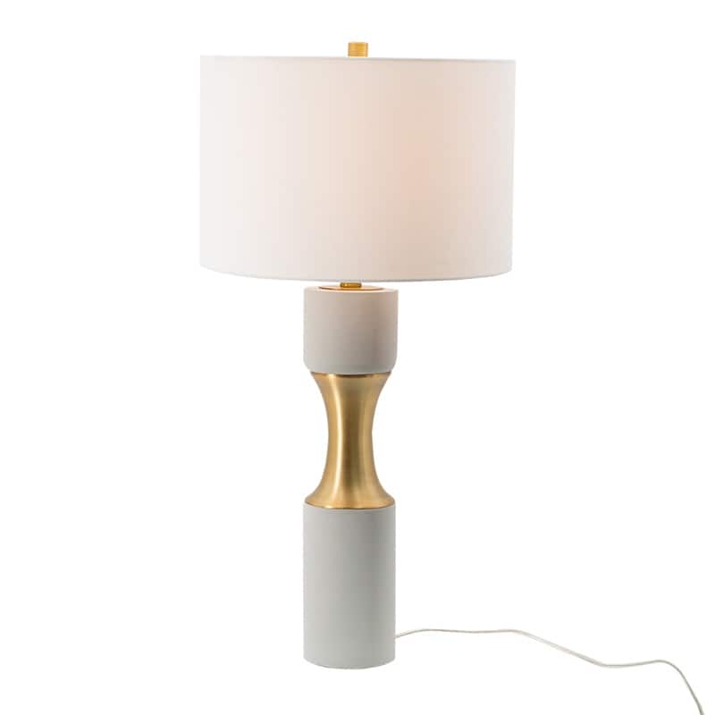15x15x30" Cement With Metal Table Lamp