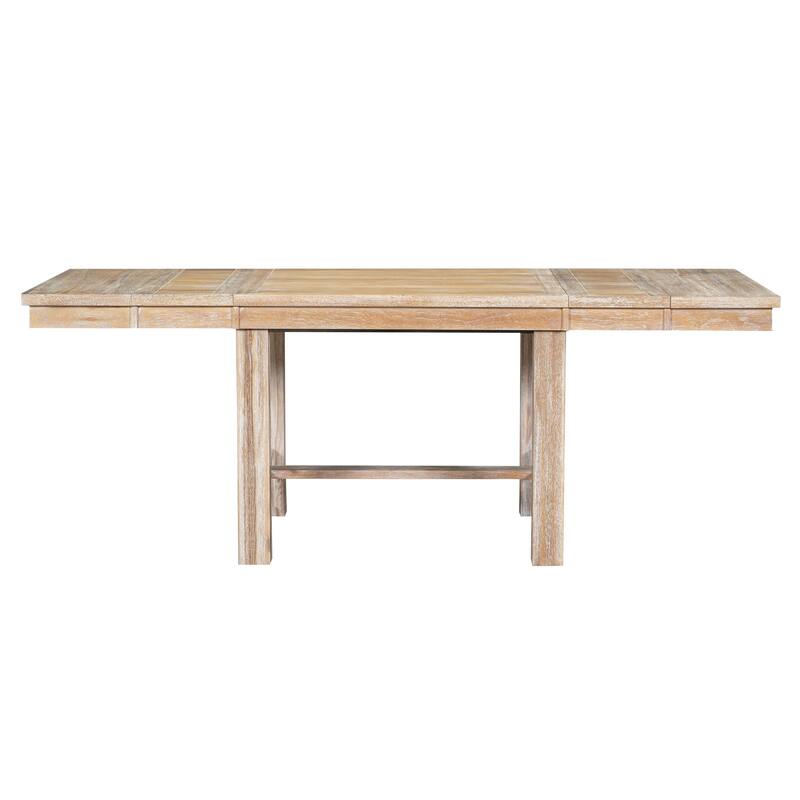 Farmhouse 6-Piece Wooden Dining Table Set with Extendable Table & 4 Chairs