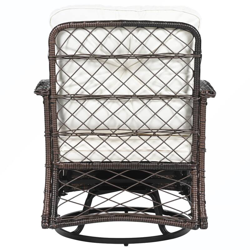 3PCS Rattan Swivel Chair and Table Set