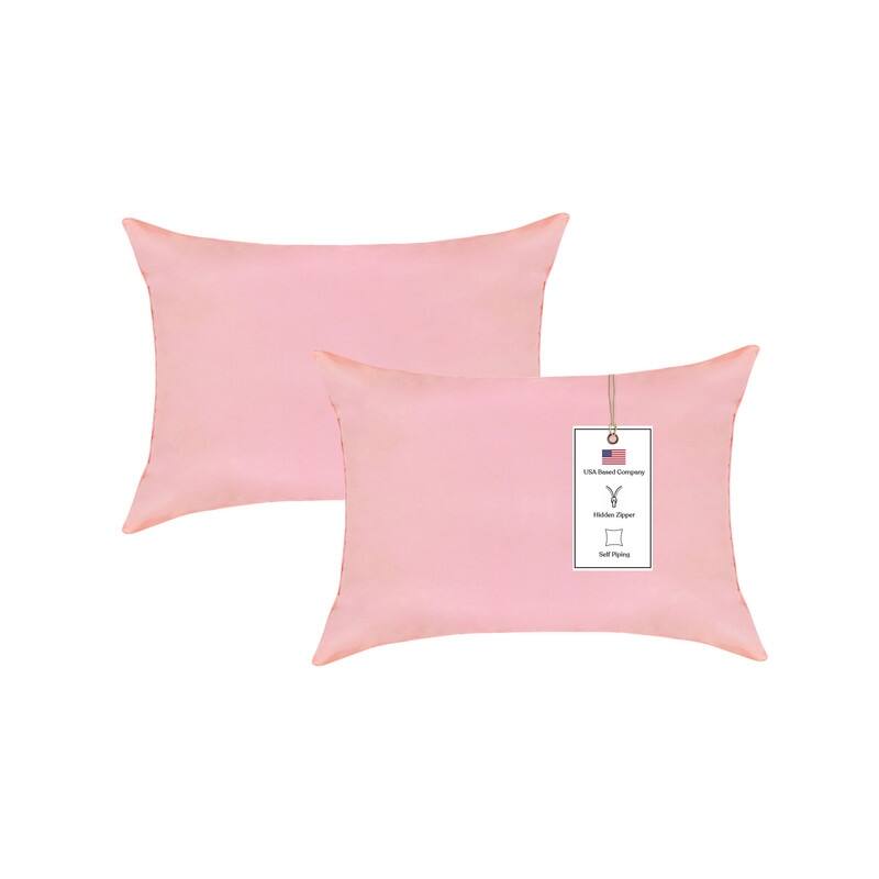 A1HC All-weather Waterproof Outdoor Throw Pillow Covers, Set of 2 - 12x20 Inches - Pink Flare