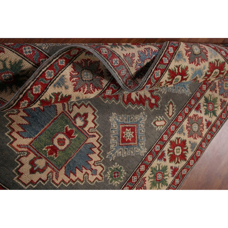 Traditional Kazak Foyer Rug Handmade Wool Carpet - 4'0" x 5'11"