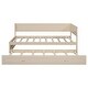 preview thumbnail 13 of 28, Twin Size Wood Daybed with Trundle and Guardrail, Solid Pine Frame, No Box Spring Required, Vintage Style for Bedroom, Beige