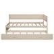 preview thumbnail 13 of 28, Twin Wood Daybed with Trundle, Guardrail, Beige, Vintage Style, No Box Spring Needed