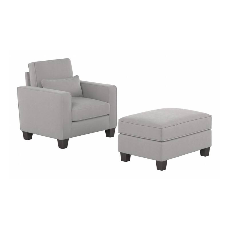 Bush Furniture Stockton Living Room Accent Chair with Ottoman Set