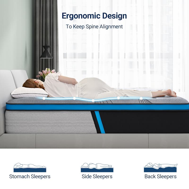 12 inch Hybrid Mattress Innerspring and Gel Memory Foam in a Box