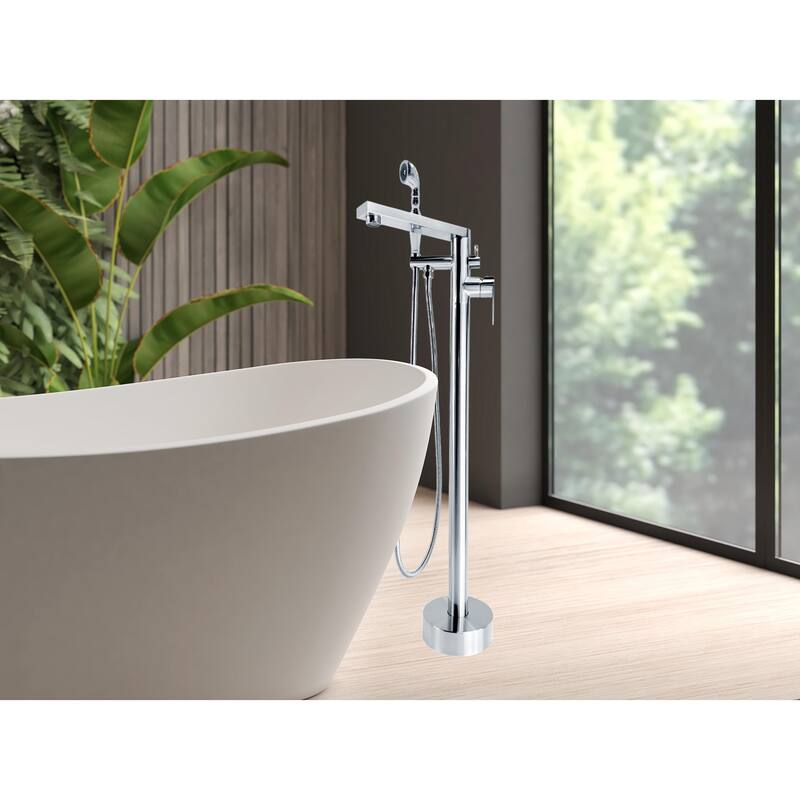 Venus Square Head Tub Filler Faucet with Handshower