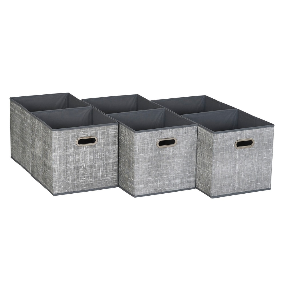 Household Essentials Open Fabric Cube Storage Bins, Set of 6